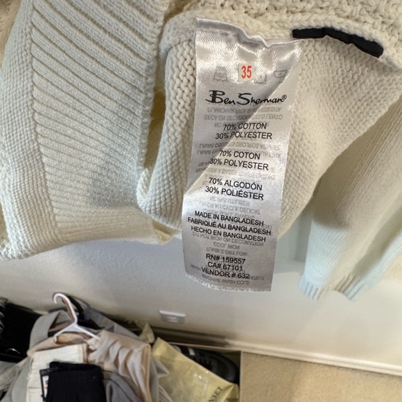 Ben Sherman Men's Ivory Cable Knit Sweater - Picture 4 of 10